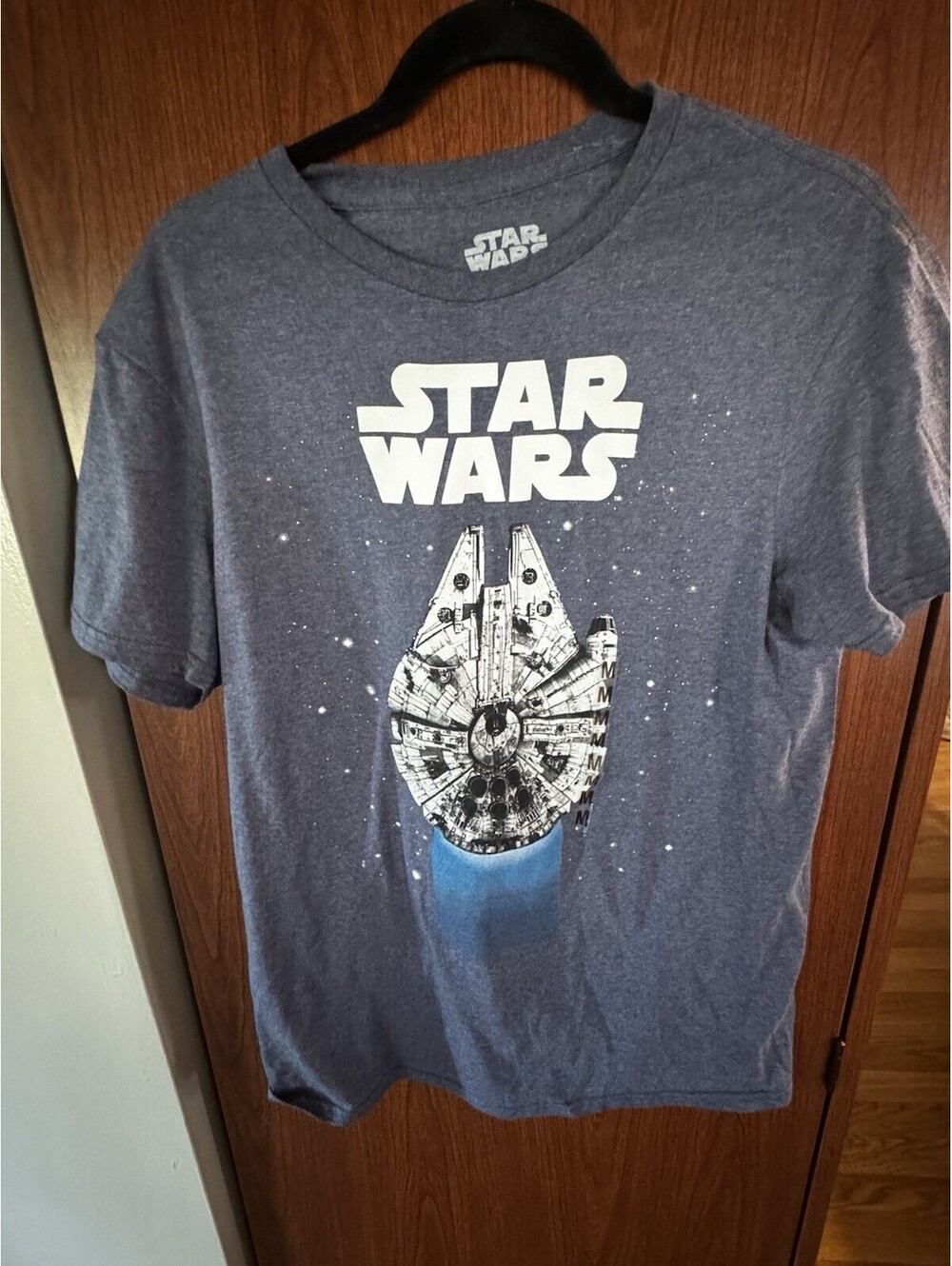 Star Wars Millennium Falcon Graphic T-Shirt Blue Heather Size M Mad Engine